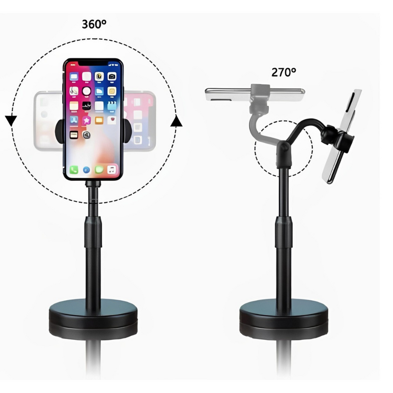 Suporte Tripé de Mesa para Celular 360°