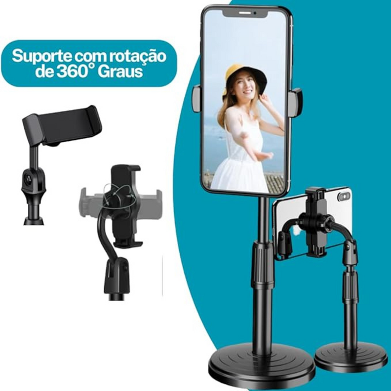 Suporte Tripé de Mesa para Celular 360°